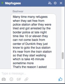 Request from the refugee council for a directions map on facebook (via Beshwar)